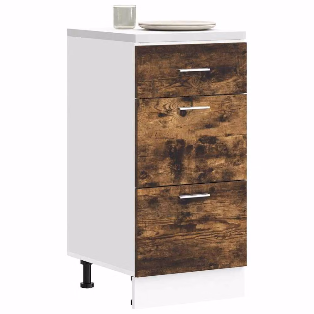 Berkfield Home Durable Bottom Cabinet in Smoked Oak Brown, W/D/H: 40 x 46 x 81.5 cm – 2
