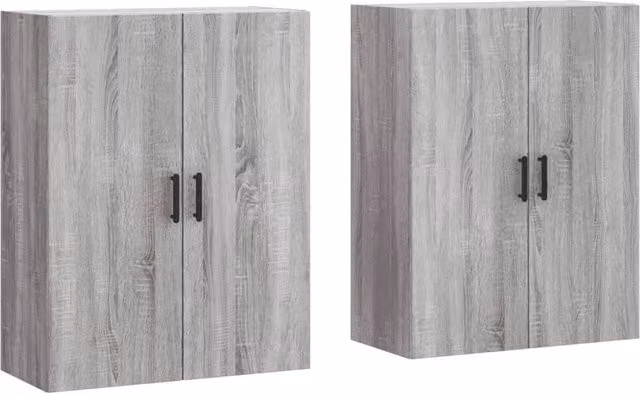Berkfield Home Wall Mounted Cabinets, 2 Piece, Grey Sonoma, W: 69.5 cm, D: 34 cm, H: 90 cm – 1