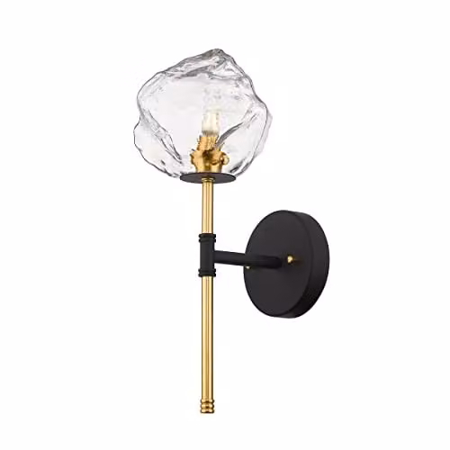 Netlighting Zumaline Rock Wall Lamp in Black and Gold with G9 Bulb Holder
