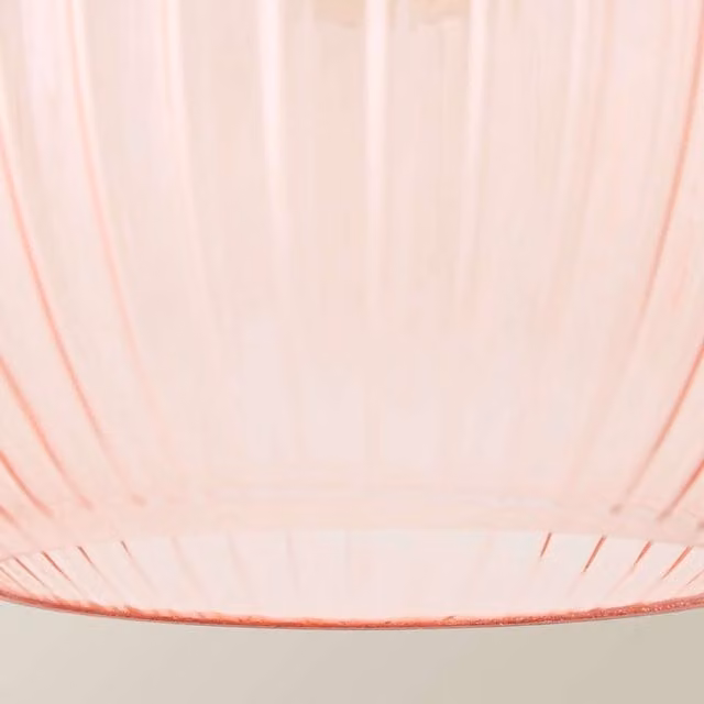 Maddison Ribbed Glass Globe Easy Fit Pendant Lamp Shade in Pink