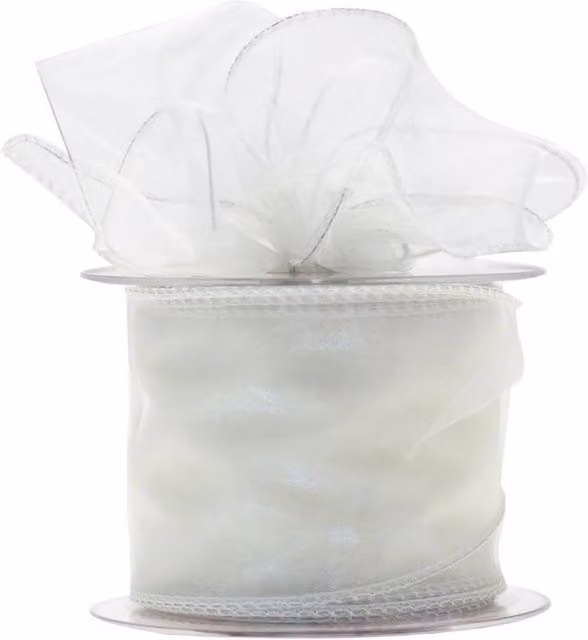 KDMD Ivory Wired Chiffon Ribbon 2 Pack, Width: 70 mm, Length: 20 m