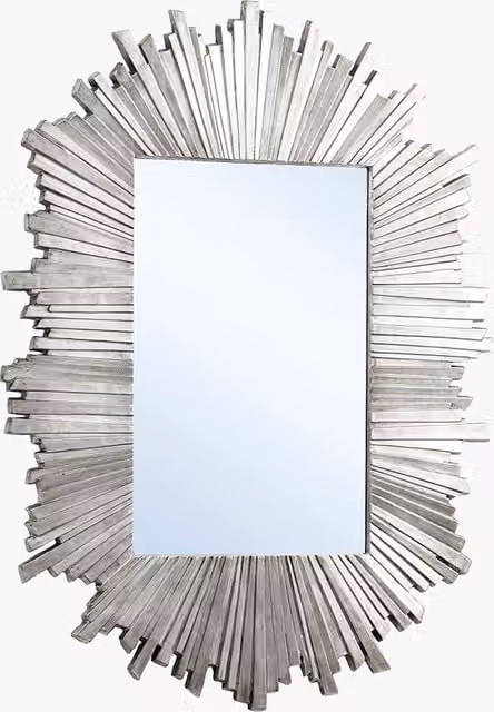 Perch & Parrow Soleil Geometric Star Wall Mirror in Gold or Silver Metal