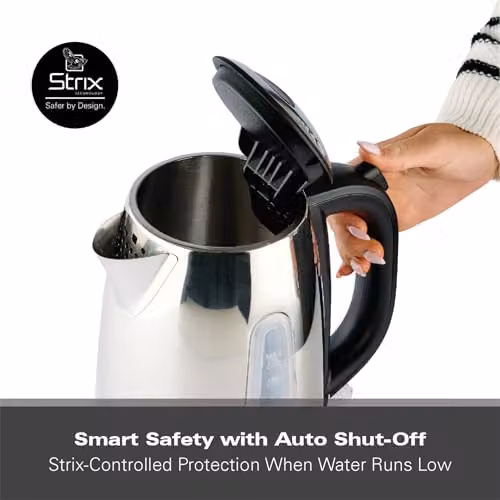 Hamilton Beach Rise Electric Kettle, 1.7 l, Polished Stainless Steel, Silver – 4