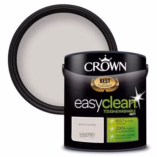 Crown EASYCLEAN Matt Emulsion Wall Paint, Beige, 2.5L – 1