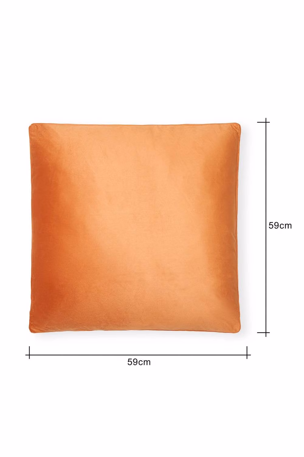 BHS Large Square Orange Velour Piped Cushion, W: 59.0 cm x D: 59.0 cm x H: 1.0 cm – 3