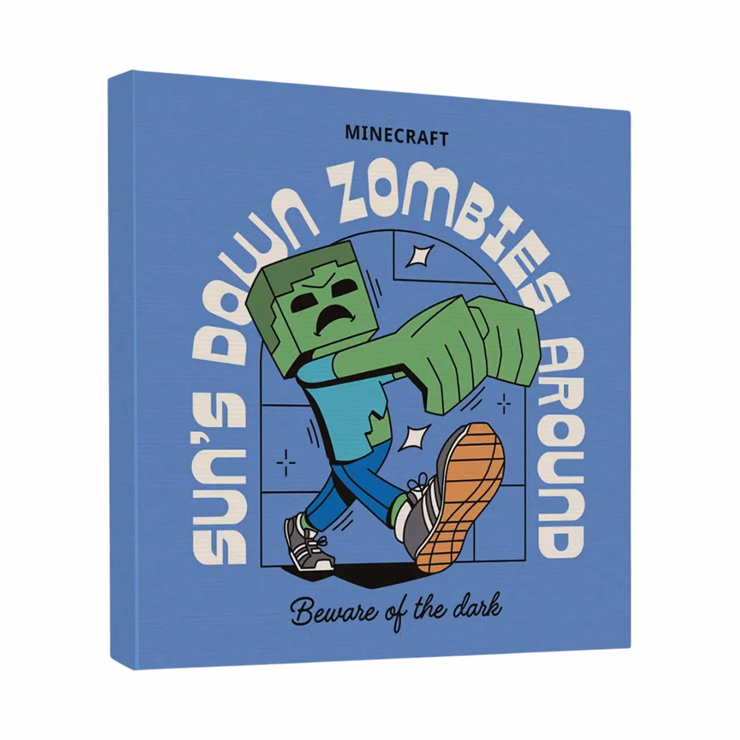 Minecraft Zombie Canvas Print in Blue – 2