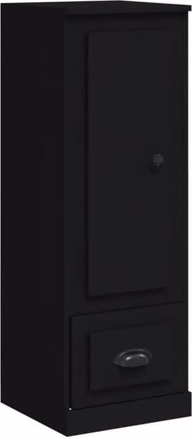 Berkfield Home Modern Black Matt Highboard with Hinged Doors and Drawers, W/D/H: 36 x 35.5 x 103.5 cm – 1