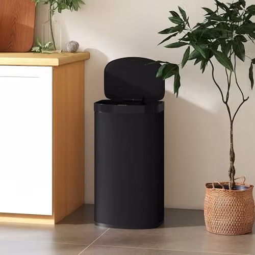 HOMCOM 55L Automatic Sensor Kitchen Bin with Soft-Close Lid, Black, W/D/H: 38.0 x 28.5 x 69.0 cm – 6