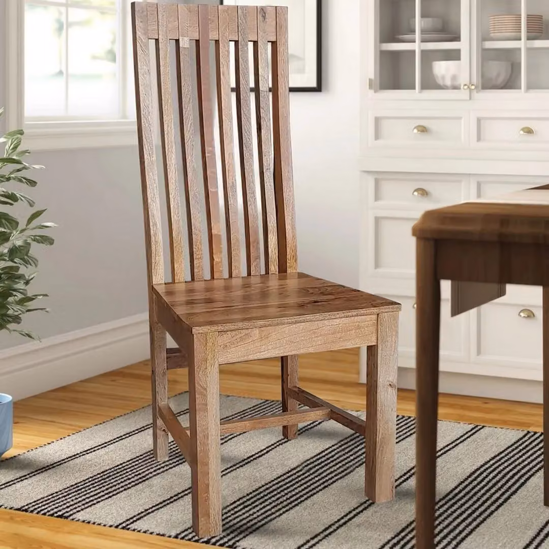 Jaipur Furniture Ltd Geneva Long Back Solid Seat Chair Set of 2 in Brown Mango Wood – 2