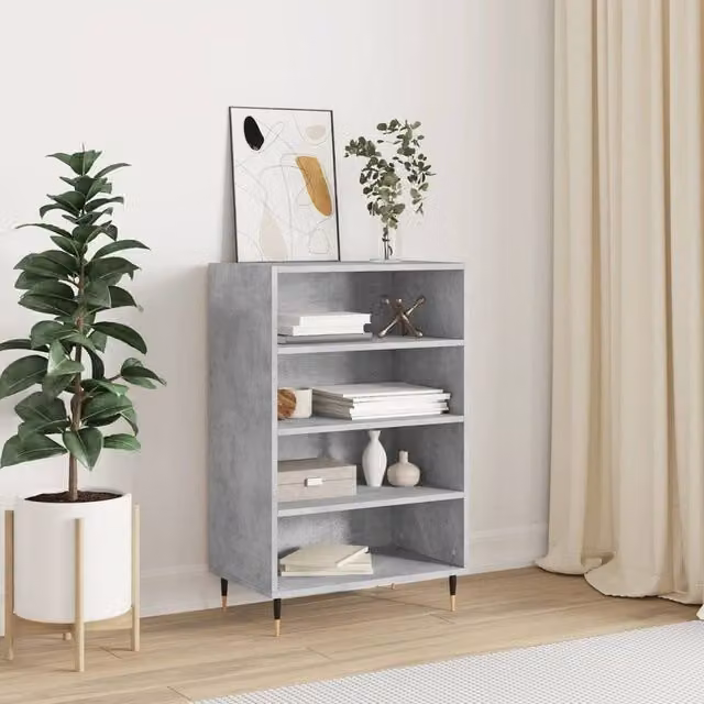 Berkfield Home Modern Highboard in Grey with Hinged Doors, W/D/H: 57 x 35 x 90 cm