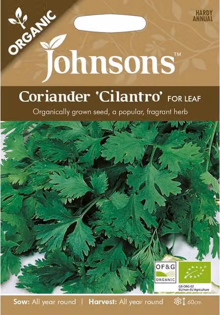 Johnsons Organic Coriander Cilantro Herb Seeds
