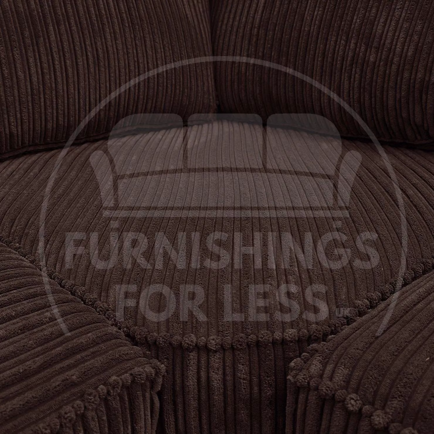 Furnishings For Less UK Bishop U-Shaped 5 Seater Large Sofa in Chocolate Brown Soft Jumbo Cord Fabric with Matching Ottoman and Scatter Cushions – 2