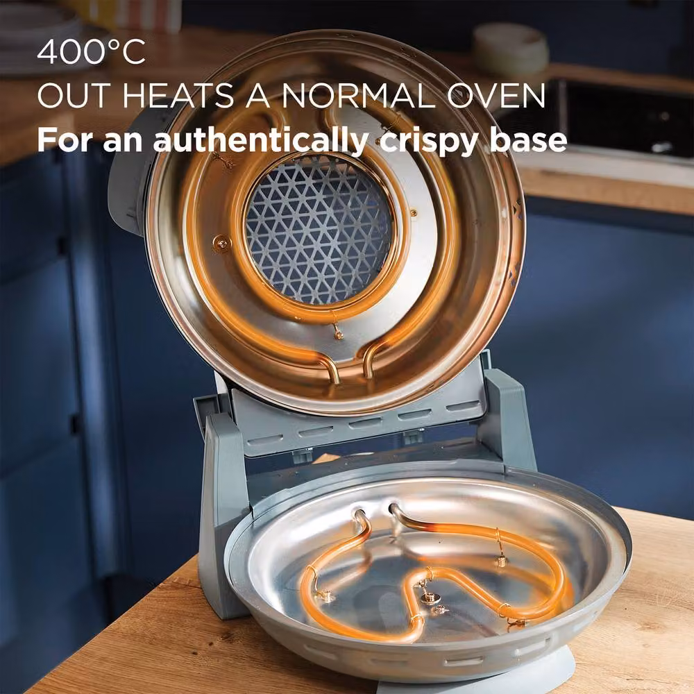 Kenwood My Pizzeria Countertop Pizza Oven in Storm Blue with Timer and Top and Bottom Heat – 3