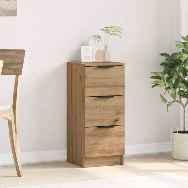 Berkfield Home Artisan Oak Sideboard in Brown, W/D/H: 30 x 30 x 70 cm – 1