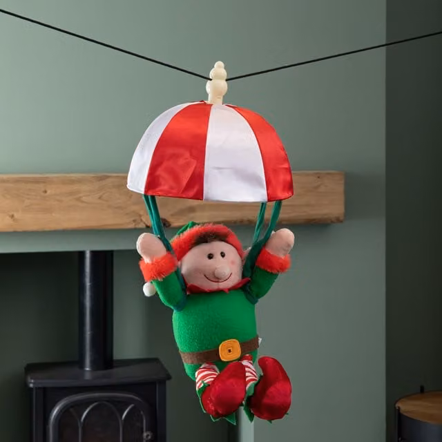 Samuel Alexander Red Animated and Musical Kicking Christmas Elf Decoration, Height: 45 cm – 1