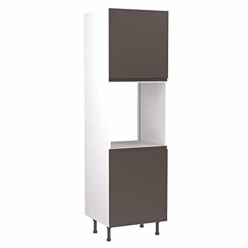Kitchen Kit Graphite Gloss J-Pull Tall Oven Housing Unit W: 60 cm, H: 212 cm
