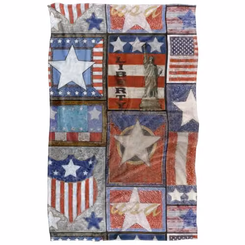 JQ Licensing Patriotic Pattern Silky Touch Super Soft Fleece Throw Blanket, Multicolour, W/D/H: 91 x 147 cm – 1