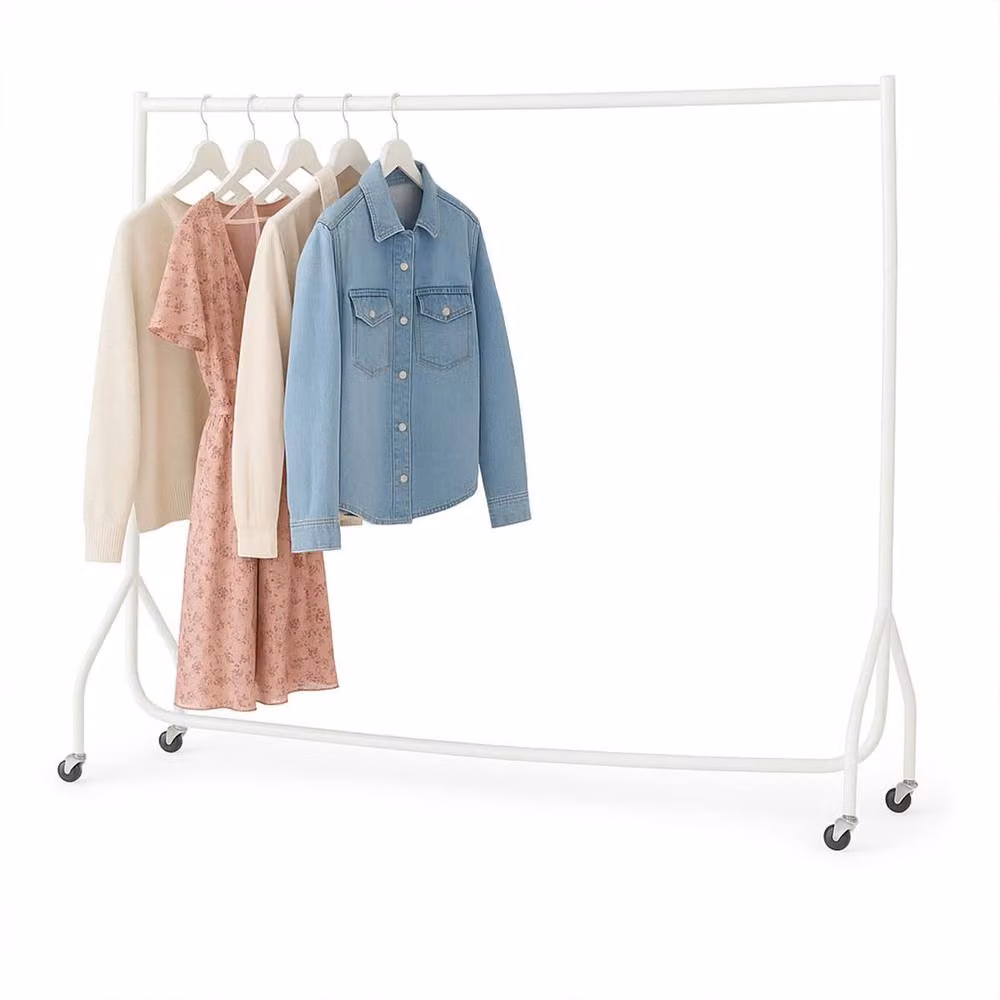 House of Home White Heavy Duty Metal Clothes Rail, H 152.4 cm – 2