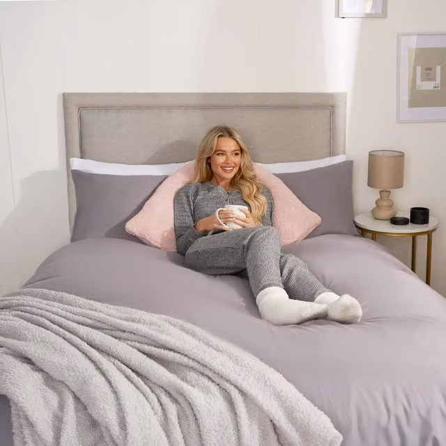 Huggleland Teddy V Shaped Wedge Support Cushion in Pink