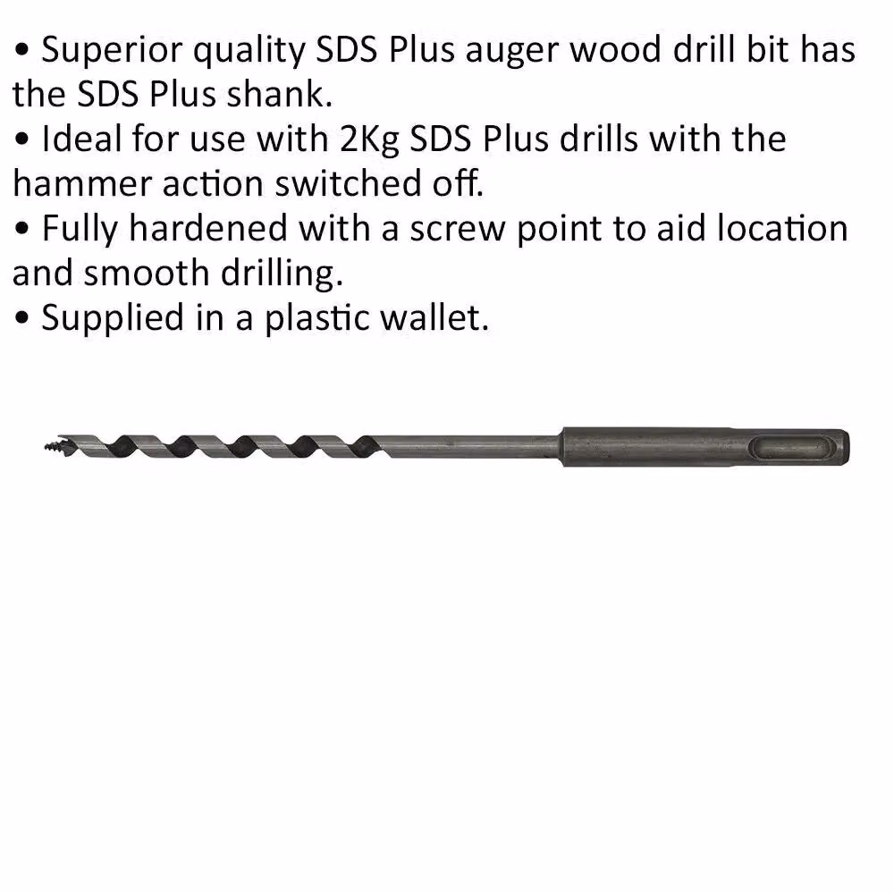 Loops SDS Plus Auger Wood Drill Bit, Grey and Multicolour, Diameter: 6 mm, Length: 200 mm – 2