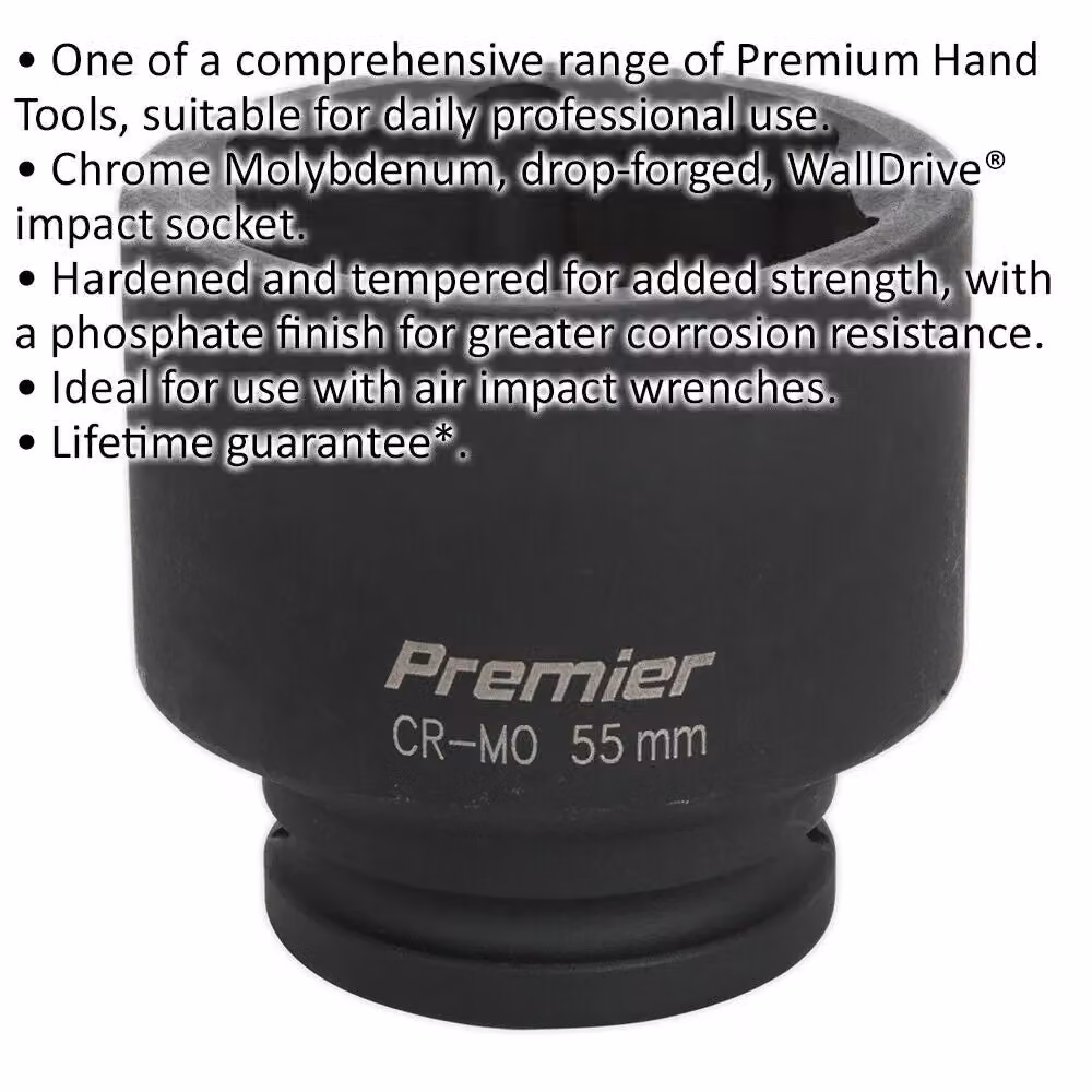 Loops 55mm Forged Chromoly Impact Socket with 3/4 Inch Square Drive – 2