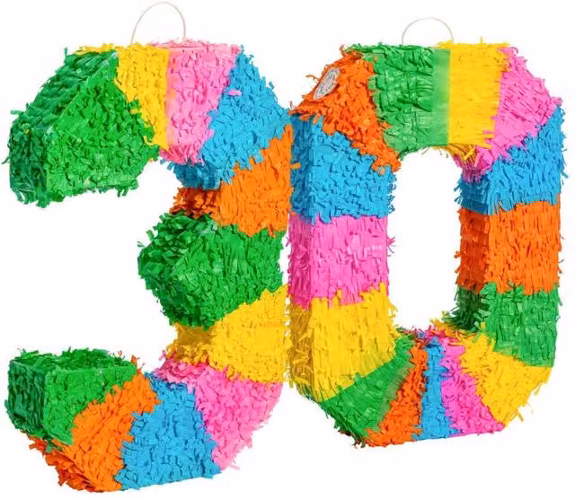Fax Potato Multicolour Pinata Set with Stick and Blindfold for Birthday or Anniversary Parties – 1