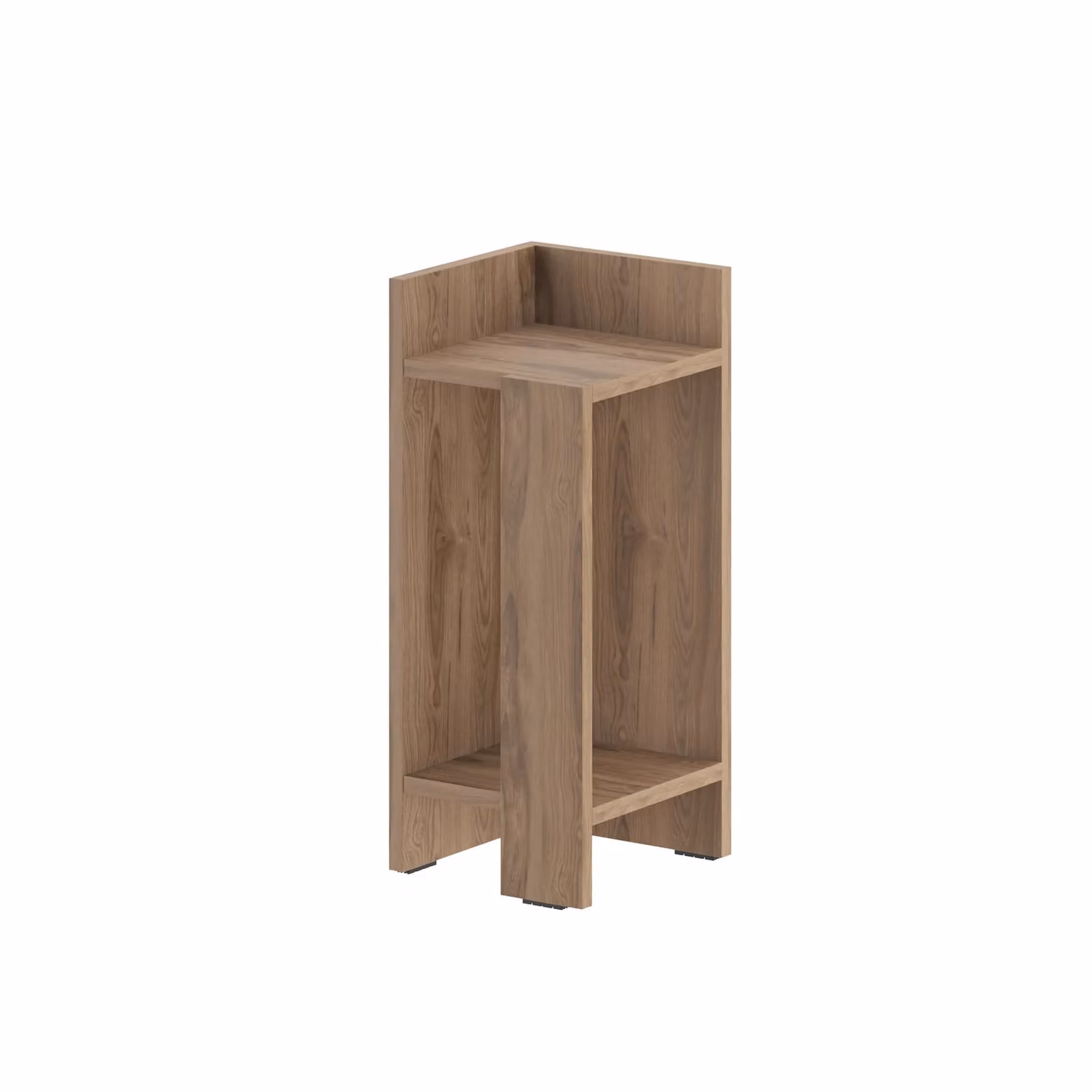 Decortie Elos Modern Wall-Mounted Right-Side Bedside Cabinet with Drop-Down Door in Dark Brown Oak – 2