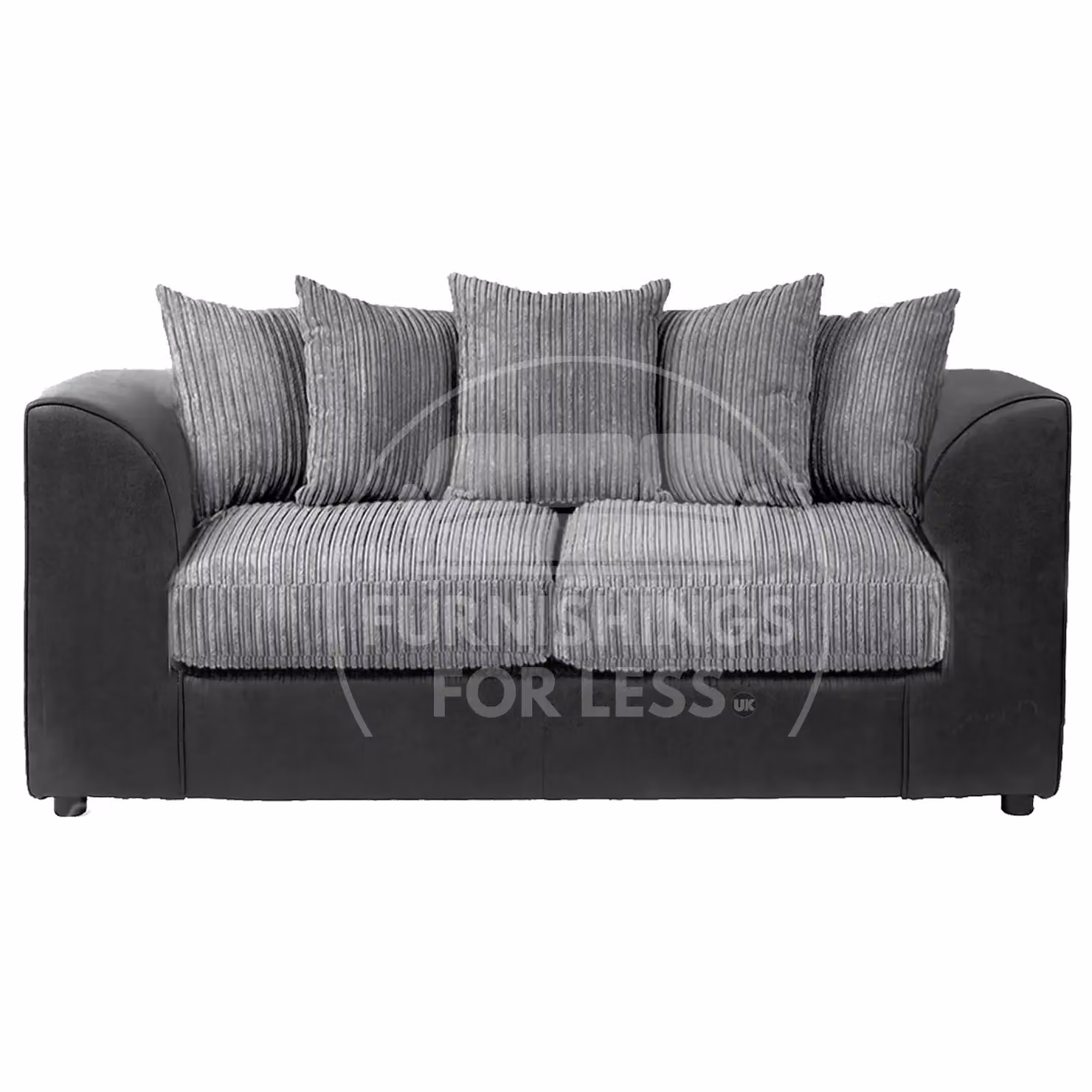 Furnishings For Less UK Luxor Grey Jumbo Cord 3 Piece Sofa Suite with Scatter Cushions – 2