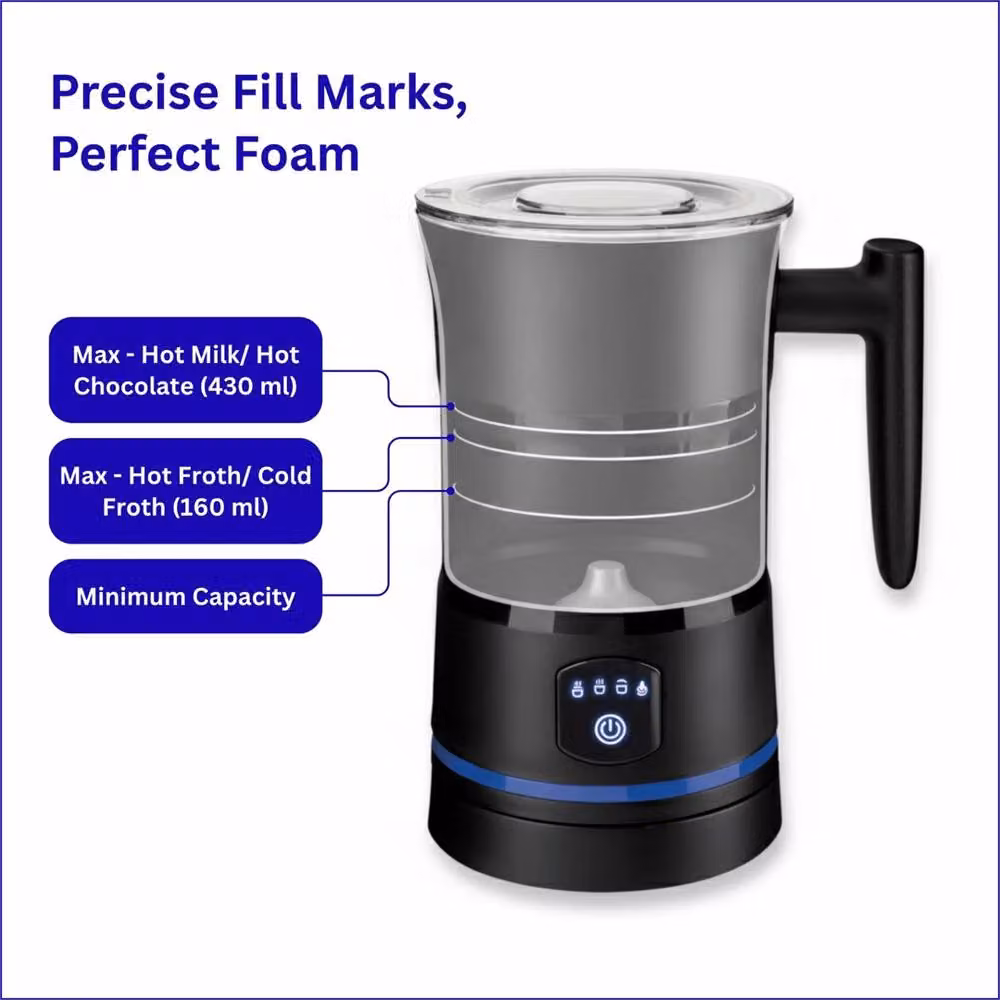 Nordara 4 in 1 Electric Milk Frother and Coffee Foamer in Black – 5