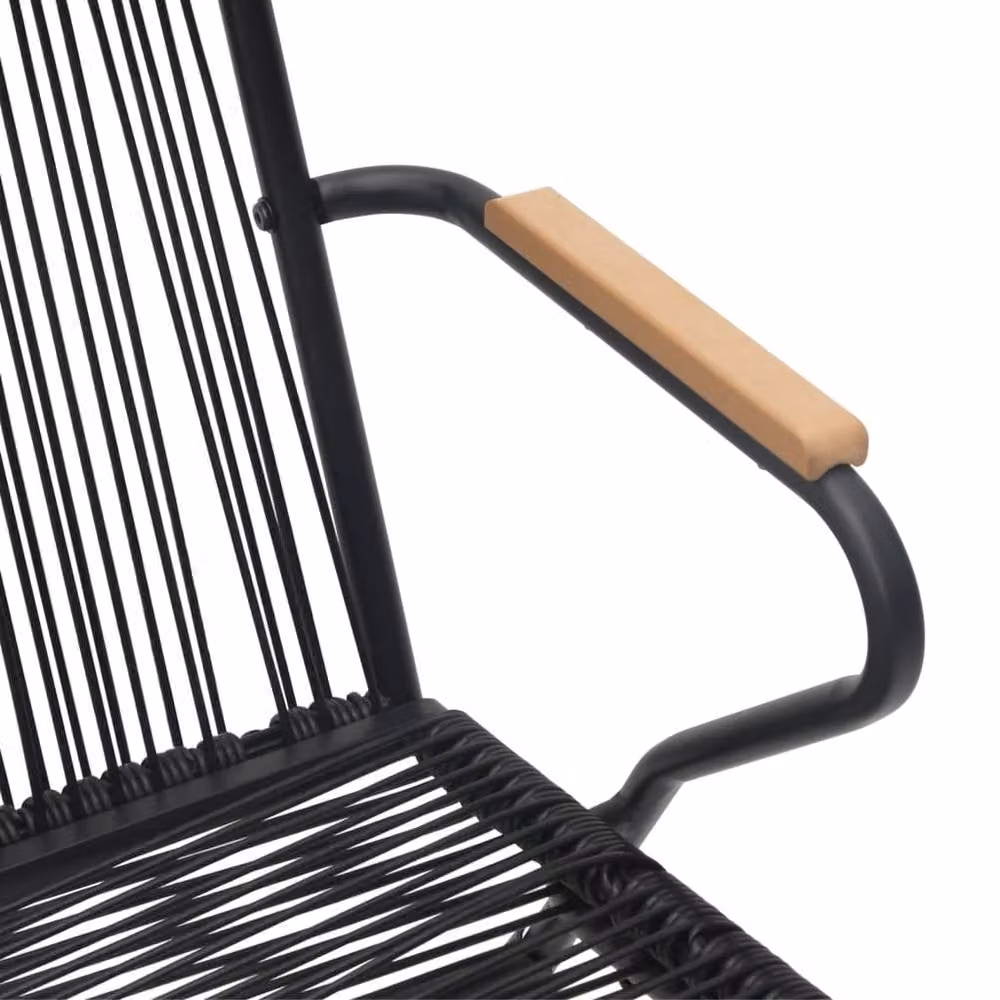 Berkfield Home Beautiful Garden Chairs, 4 Piece Set in Black PVC Rattan, W/D/H: 58 x 59 x 85.5 cm – 5