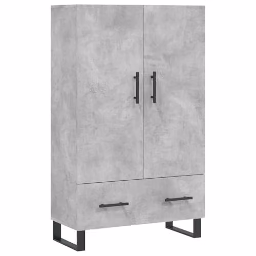 vidaXL Modern Highboard in Grey with Hinged Doors and Internal Shelves, W/D/H: 69.5 x 31.0 x 115.0 cm