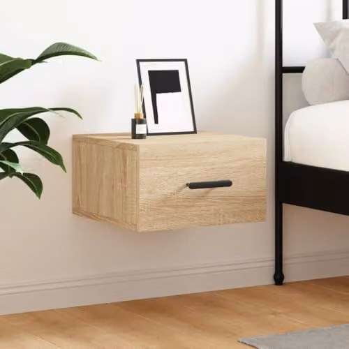 vidaXL Wall-mounted Bedside Cabinet in Sonoma Oak, W/D/H: 35 x 35 x 20 cm – 2