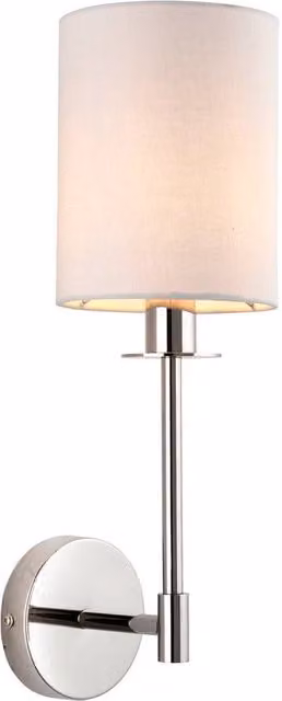 Netlighting Sancerre White Fabric Wall Lamp Shade with 1x E14 Socket, W/D/H: 17.0 x 40.5 x 17.0 cm