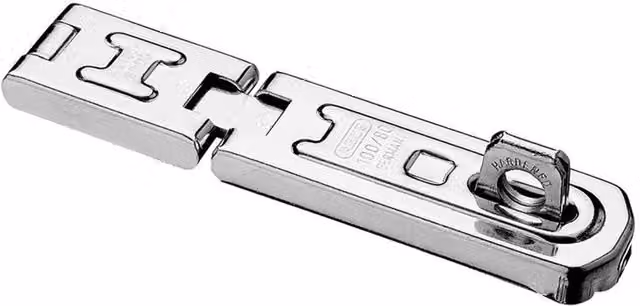 ABUS 100 Dg Series Stainless Steel Hinged Hasp and Staple in Silver and Multicolour – 1