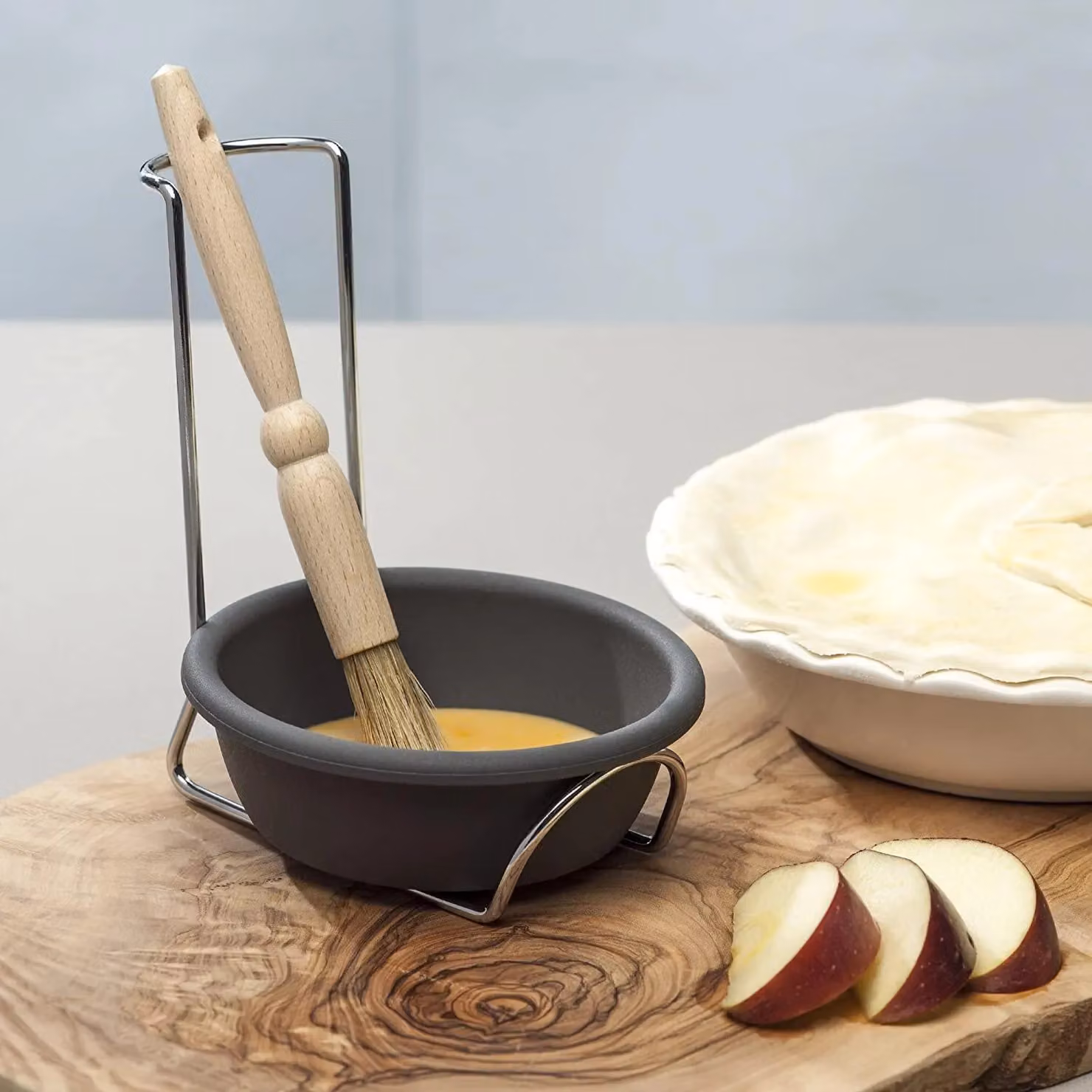 Zeal Silicone Spoon Rest and Basting Bowl with Chrome Stand in Dark Grey – 3