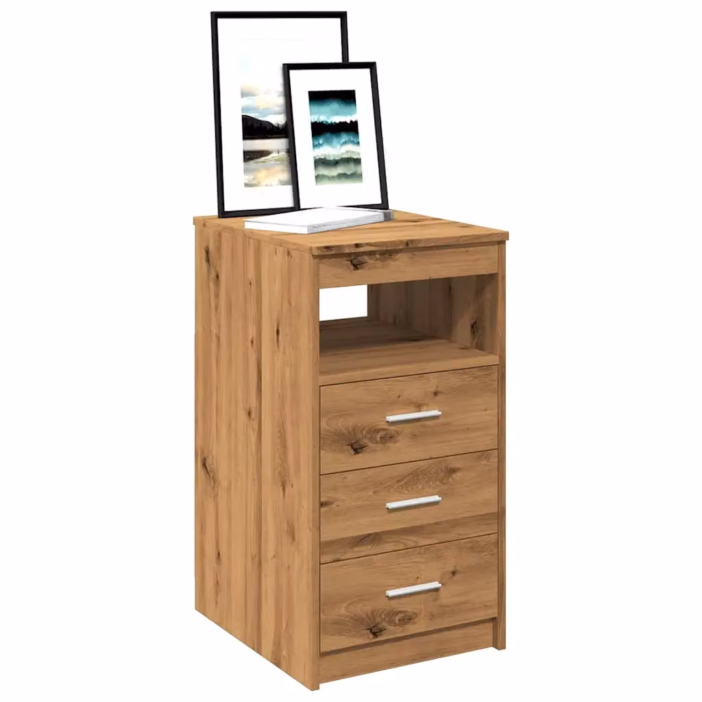 Berkfield Home Artisan Oak Drawer Cabinet in Brown, W/D/H: 40 x 50 x 76 cm – 3