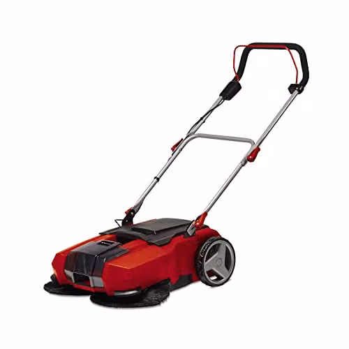 Einhell Power X-Change 18V Cordless Electric Push Sweeper in Red with Roller and Collection Bag – 1