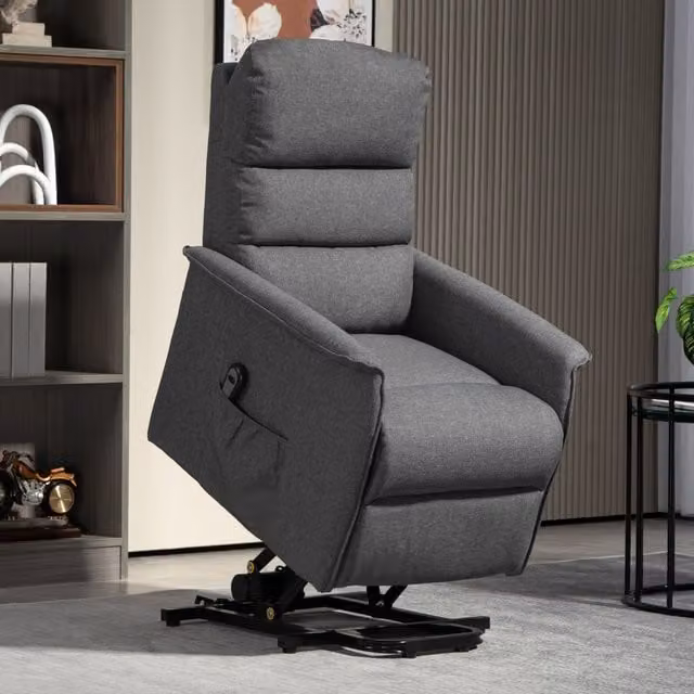 HOMCOM Electric Power Lift Recliner with Spring Pack Seat in Dark Grey