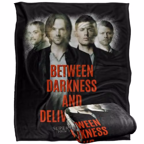LOGOVISION Supernatural Sam Dean Crowley Castiel Between Darkness Super Soft Silky Touch Fleece Throw Blanket, W: 152 cm, D: 127 cm