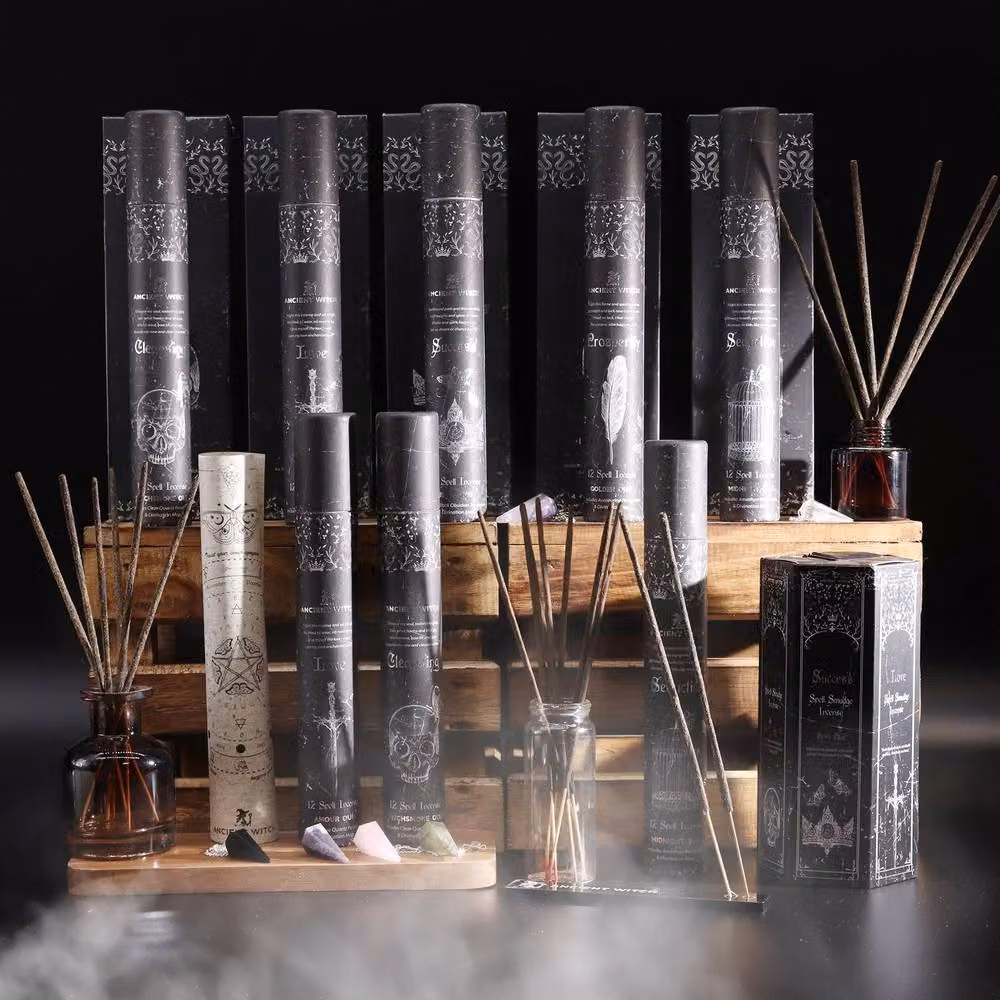 Serenityy Ancient Witch Prosperity Incense Sticks with Golden Oud and Aventurine Pendulum in Black and Gold – 4