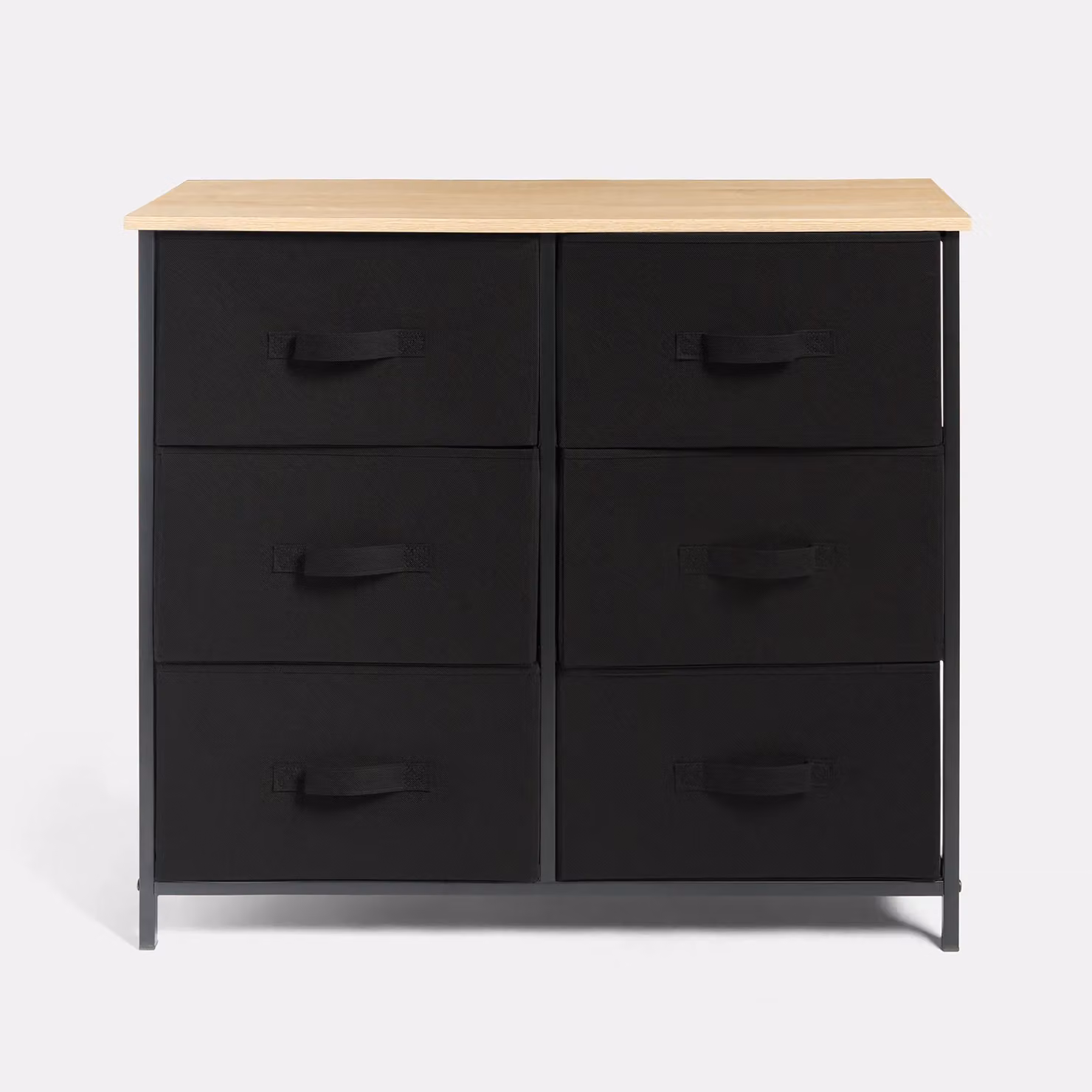 OHS Brooklyn 6-Drawer Fabric Chest Organiser Storage in Black – 3