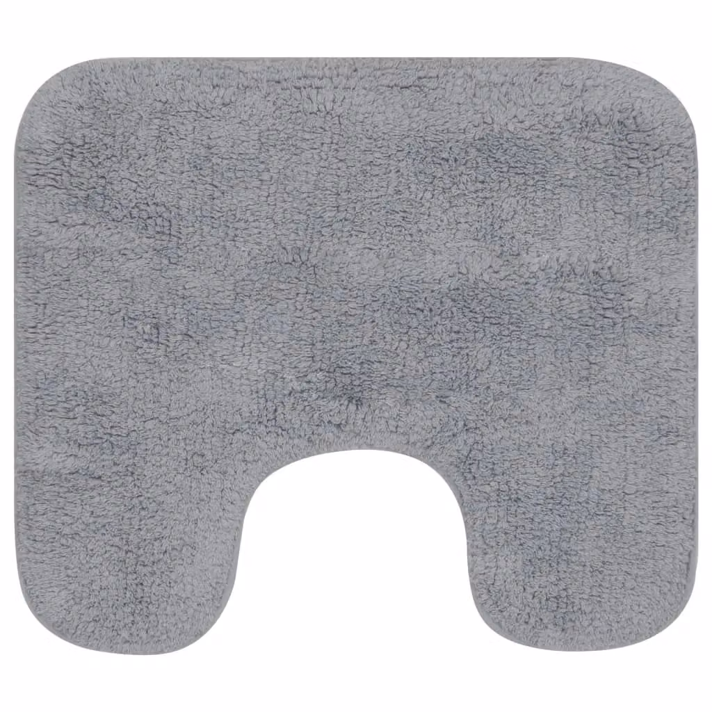 Berkfield Home Grey Cotton Non-Slip 2-Piece Bathroom Mat Set – 2