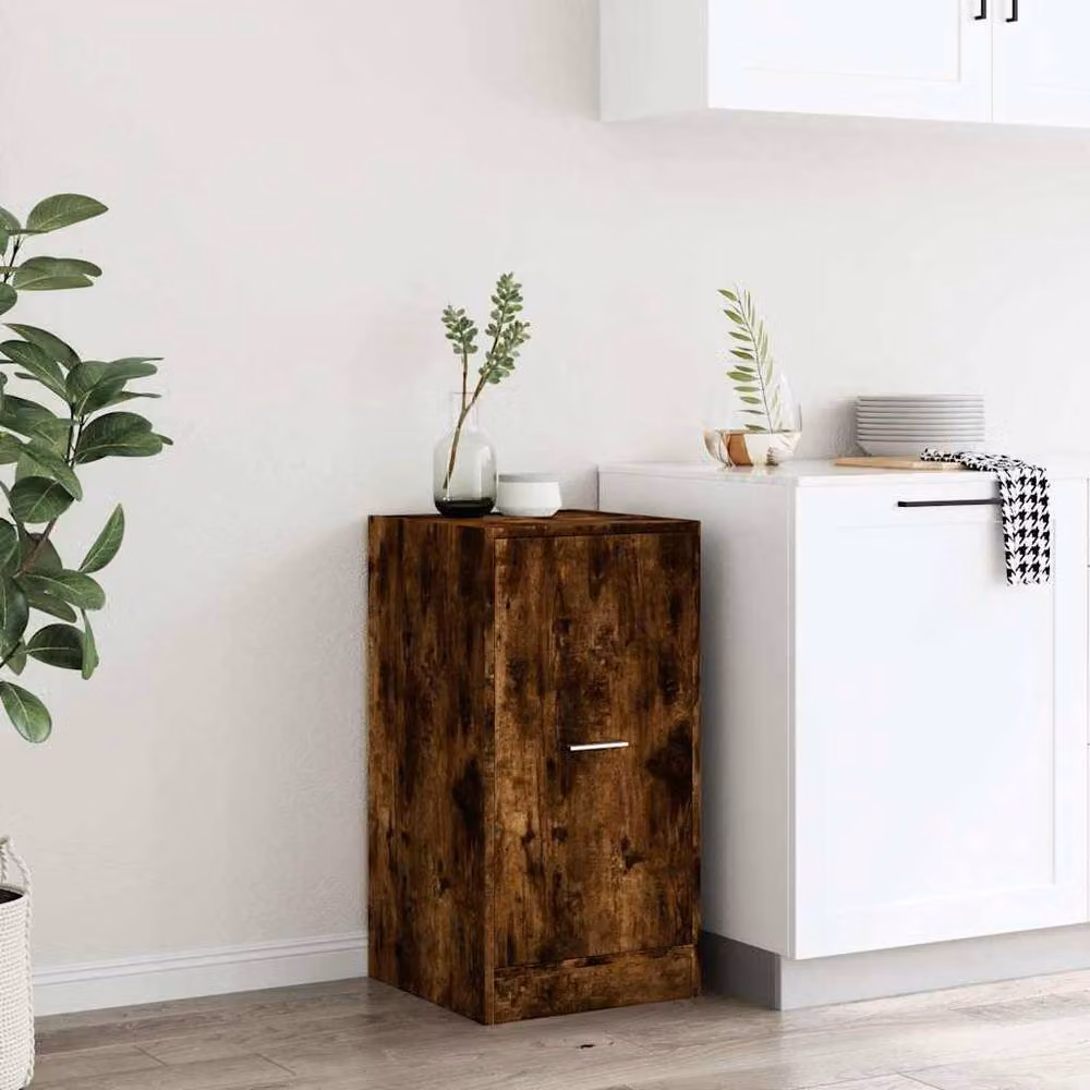 Berkfield Home Apothecary Cabinet in Smoked Oak Brown, W: 40 cm, D: 41 cm, H: 77.5 cm – 4