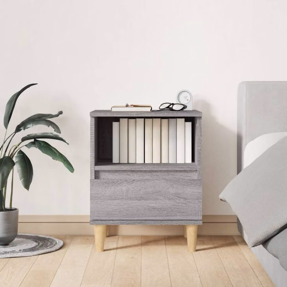 Berkfield Home Bedside Cabinet in Grey Sonoma, W/D/H: 40 x 35 x 50 cm – 2