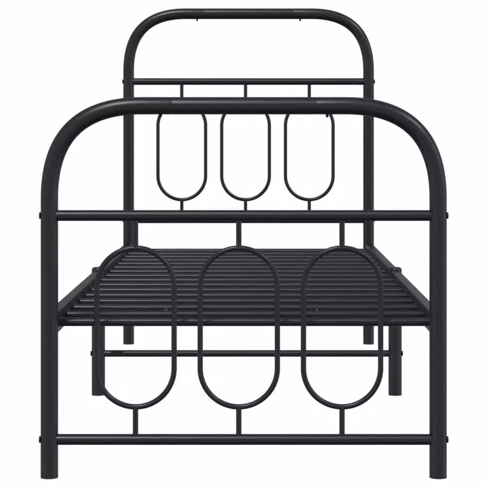 Berkfield Home Metal Bed Frame with Footboard, Black, W: 75 cm, L: 190 cm – 4