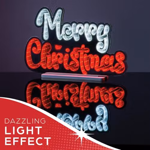 The Christmas Workshop Merry Christmas Double-Sided Multi-Coloured Infinity Light, Width: 40 cm – 6