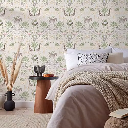 Riva Home Serengeti Animal Printed Washable Wallpaper in Sand and Multicolour – 2