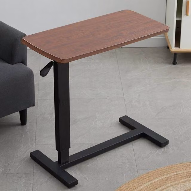 EONLION Height Adjustable Overbed Table and Laptop Tray in Brown – 1