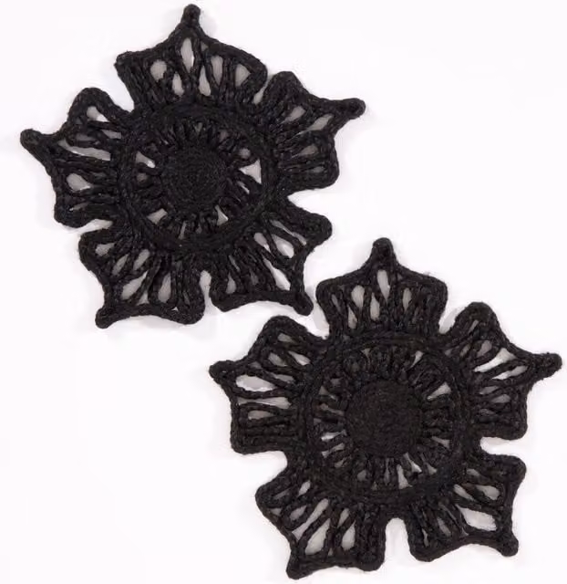 Esselle Severn Jute Floral Placemats, Black, Pack of 2