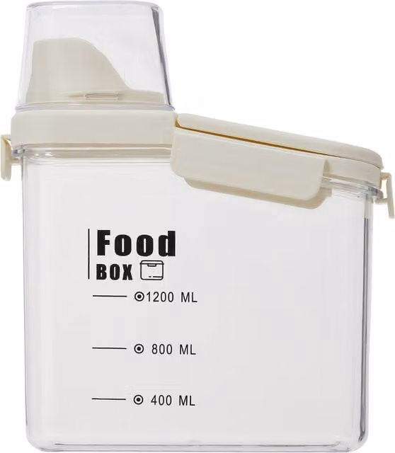 Livingandhome 1.6L Airtight and Leakproof Food Storage Container, Transparent White